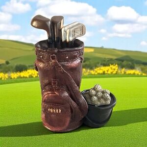 Golf Bag Pen and Pencil Holder with Stamp Dispenser
